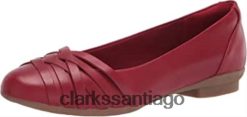 Clarks bailarina sara clover mujer clarks cuero rojo ZHDD041653 mujer