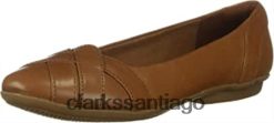 Clarks bailarinas clarks Gracelmia de mujer en piel color canela ZHDD041572 mujer cuero marrón