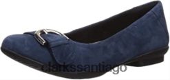 Clarks Bailarinas clarks neenah lark de ante azul marino para mujer ZHDD04187 mujer gamuza azul marino