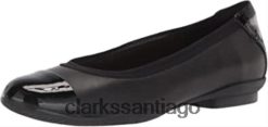 Clarks Bailarinas combi clarks mujer sara orquídea negro ZHDD0467 mujer combinación de cuero negro