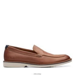 Clarks borde ático bronceado oscuro lea clarks ZHDD043734 hombres lea bronceado oscuro