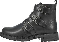 Clarks Bota de moto mujer piel negra orinoco2 con tachuelas clarks ZHDD04324 mujer cuero negro