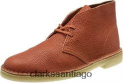 Clarks Botas chukka desierto para hombre marrón naranja quemado Lea naranja quemado Lea Clarks ZHDD042372 hombres marrón hoja de naranja quemada hoja de naranja quemada