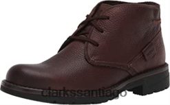 Clarks Botas chukka impermeables Morris Peak de Clarks de cuero marrón para hombre ZHDD041787 hombres cuero caído marrón