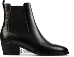 Clarks botas clarks octavia lo de cuero cocodrilo negro ZHDD042451 unisexo