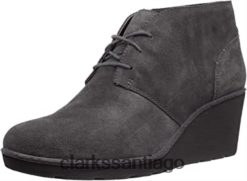 Clarks Botas de combate Clarks Hazen Charm de ante gris para mujer ZHDD041561 mujer gamuza gris