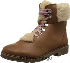 Clarks Botas de nieve Clarks Astrol Hiker K para niña de cuero tostado ZHDD042186 niños cuero marrón