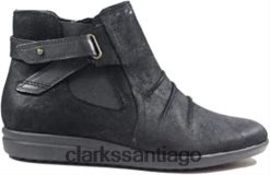 Clarks botas tamzen mid de cuero negro con cierre de cremallera para mujer clarks black ZHDD0485 unisexo negro