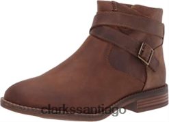 Clarks Botín clarks camzdime de mujer de piel color tostado oscuro ZHDD042866 mujer cuero bronceado oscuro