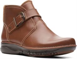 Clarks botín medio appley para mujer clarks cuero tostado oscuro ZHDD042783 mujer