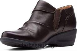 Clarks botín rosely lo mujer ante burdeos clarks cuero marrón oscuro ZHDD041957 mujer cuero marrón oscuro