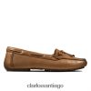 Clarks c mocc barco clarks cuero bronceado ZHDD044031 mujer cuero marrón