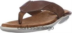 Clarks Chanclas Clarks Ellison Easy de cuero tostado para hombre ZHDD041168 hombres cuero marrón