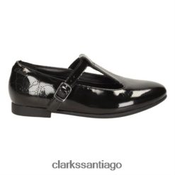 Clarks charol negro clarks selsey fudge jnr g fit ZHDD044648 niños charol negro
