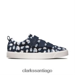 Clarks city vibe inf g fit clarks estampado azul marino ZHDD044599 niños estampado azul marino