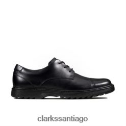 Clarks clarks asher soar jnr f fit cuero negro ZHDD044884 niños cuero negro