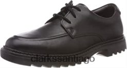 Clarks clarks black boy's asher grove derbis ZHDD041889 niños cuero negro cuero negro