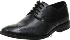 Clarks clarks black derbis de límite de stanford masculino ZHDD041553 hombres cuero negro