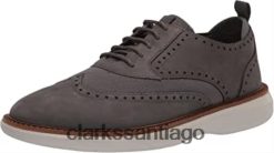 Clarks Clarks Brantoxford de nobuk gris oscuro para hombre. ZHDD042035 hombres nubuck gris oscuro