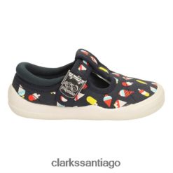 Clarks clarks briley sky fst e fit de lona azul marino ZHDD044811 niños lona azul marino