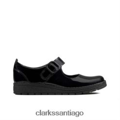 Clarks clarks charol negro mendip stitch inf f fit ZHDD044665 niños charol negro