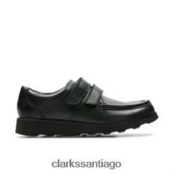 Clarks clarks corona de cuero negro tate inf g fit ZHDD044889 niños cuero negro