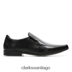 Clarks clarks costura glement cuero negro ZHDD044397 hombres cuero negro