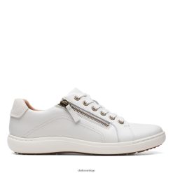 Clarks clarks cuero blanco nalle encaje ZHDD043177 mujer cuero blanco