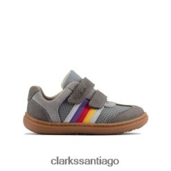 Clarks clarks cuero gris flash beau fst g fit ZHDD044827 niños cuero gris