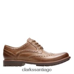 Clarks Clarks cuero marrón ala Curington ZHDD044435 hombres cuero marrón