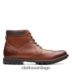 Clarks clarks curington rise cuero tostado ZHDD044551 hombres cuero marrón
