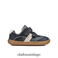 Clarks clarks de cuero azul marino 2 flash metra fst g fit ZHDD044952 unisexo cuero azul marino