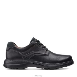 Clarks Clarks de cuero negro caído un brawley pace ZHDD043651 hombres cuero negro caído