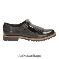 Clarks clarks de cuero negro griff mia ZHDD043883 mujer cuero negro