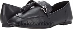 Clarks clarks de cuero negro puro 2 borlas ZHDD042804 unisexo cuero negro