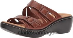 Clarks Clarks Delana Liri Platform de cuero tostado oscuro para mujer ZHDD042864 mujer cuero bronceado oscuro