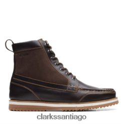 Clarks clarks durston hi cuero marrón oscuro ZHDD044546 hombres cuero marrón oscuro