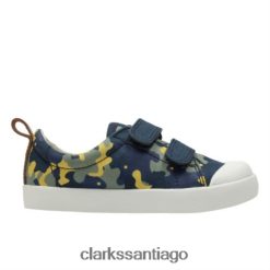 Clarks clarks halcy high fst g fit camuflaje azul marino ZHDD044826 niños camuflaje azul marino
