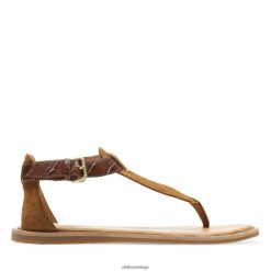 Clarks clarks karsea post cuero tostado ZHDD043428 mujer cuero marrón