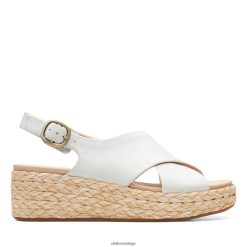 Clarks clarks kimmei cross cuero blanco ZHDD043426 mujer cuero blanco