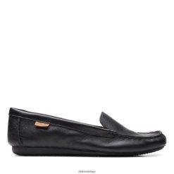 Clarks clarks pecas de cuero negro ZHDD043240 mujer cuero negro
