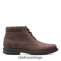 Clarks Clarks Rendell Peak de cuero marrón oscuro ZHDD044348 hombres cuero marrón oscuro