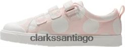 Clarks Clarks rosa niños niños niñas zapatos de lona con gancho y bucle City flare lo k ZHDD04651 niños rosa
