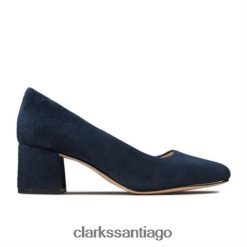 Clarks clarks rosa transparente de ante azul marino ZHDD044020 mujer gamuza azul marino