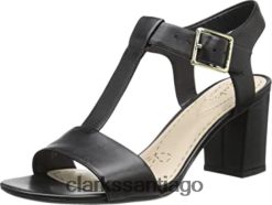 Clarks Clarks sandalias informales con tira en T y puntera abierta de cuero smart deva para mujer ZHDD041424 mujer