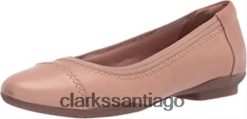 Clarks Clarks Sara Orchid, bailarinas de piel color rubor oscuro para mujer ZHDD04778 mujer cuero rubor oscuro
