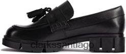 Clarks clarks teala mocasines de cuero negro ZHDD042739 unisexo