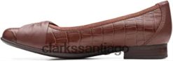 Clarks clarks un blush deseo cuero de cocodrilo bronceado oscuro ZHDD0439 unisexo