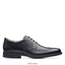 Clarks clarks whiddon ala cuero negro ZHDD043463 hombres cuero negro