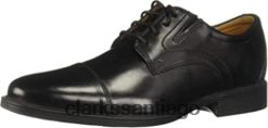 Clarks Clarks Whiddon Cap Oxford de cuero negro para hombre ZHDD042273 hombres cuero negro